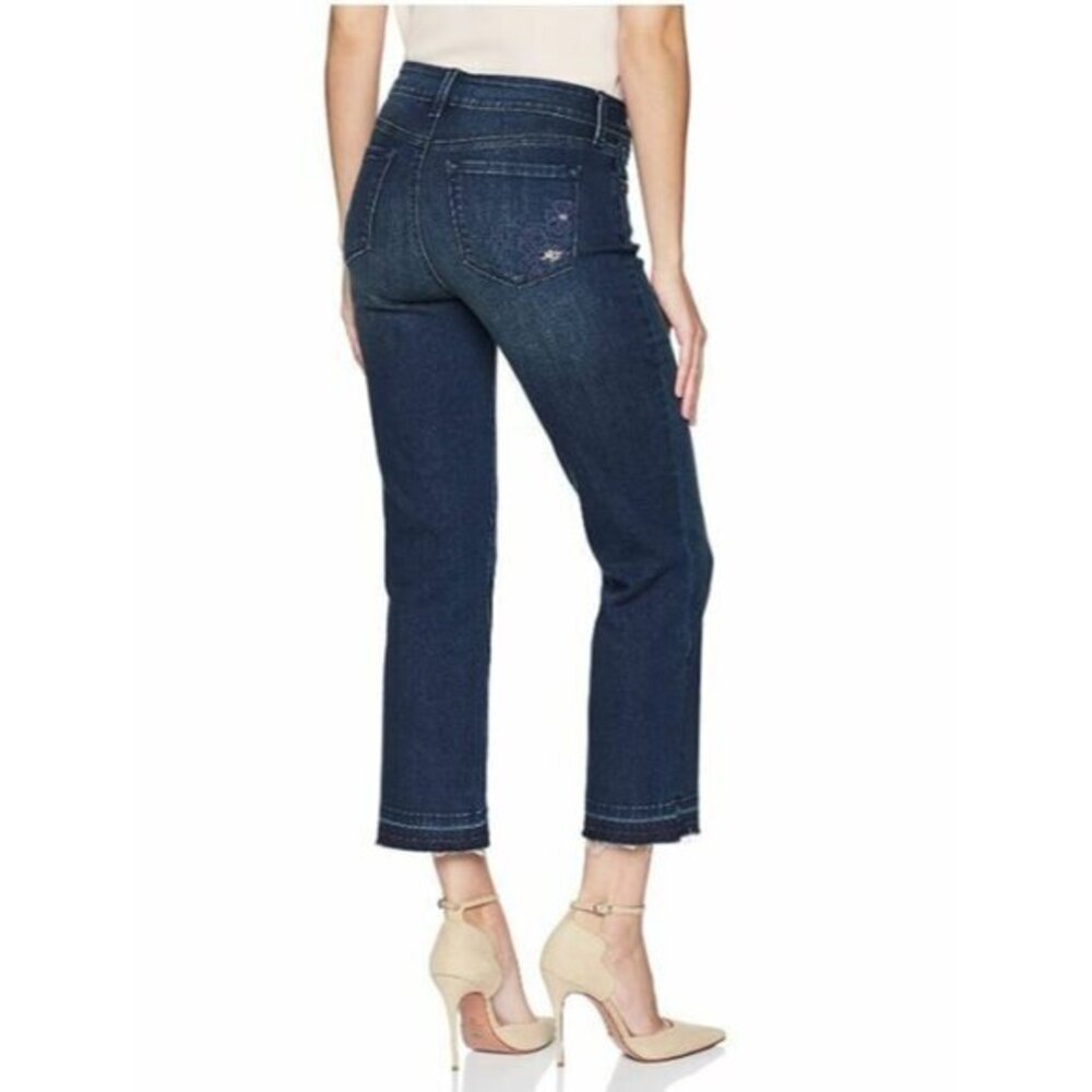 NYDJ Jeans Marilyn Release Hem Crop Straight Leg Clean Breeze SZ 8 $129 NWT